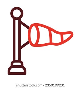 Windsock Thick Line Two Color Icons For Personal And Commercial Use.
