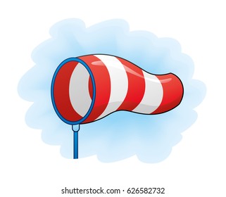 Windsock Vector Icon.