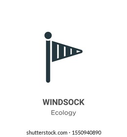 Windsock vector icon on white background. Flat vector windsock icon symbol sign from modern ecology collection for mobile concept and web apps design.