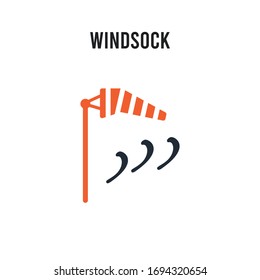 Windsock vector icon on white background. Red and black colored Windsock icon. Simple element illustration sign symbol EPS