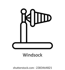 Windsock vector outline  Design illustration. Symbol on White background EPS 10 File 