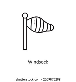Windsock Vector outline Icon Design illustration. Travel Symbol on White background EPS 10 File