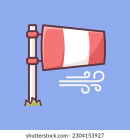 windsock vector with outline style. icon, stickers, etc.