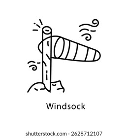 Windsock Vector Outline Style Icon. Eps 10 file