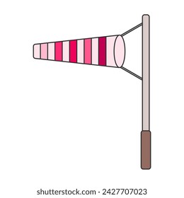 Windsock wind speed, Direction on isolated white background