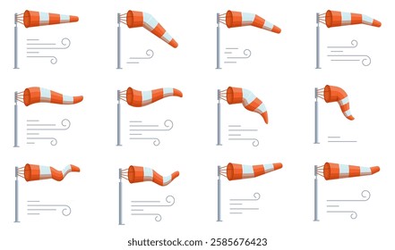 Windsock wind speed set icon