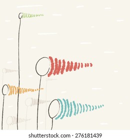Windsocks inflated by wind 
