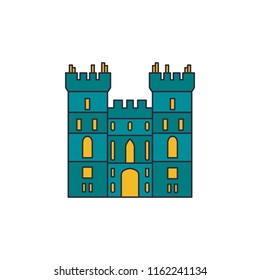 Windsor castle icon. Cartoon windsor castle vector icon for web design isolated on white background