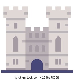 Windsor Castle Vector Illustration In Flat Color Design