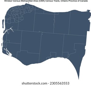 Windsor Census Metropolitan Area (CMA) Census Tracts, Ontario Province of Canada in 2021