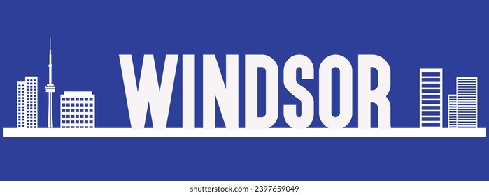 Windsor city, Canada beautiful vector illustration in letter
