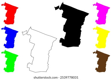 Condado de Windsor, Estado de Vermont (condado de EE.UU., Estados Unidos de América, EE.UU., EE.UU.) mapa Ilustración vectorial, esbozo de garabato Mapa de Windsor