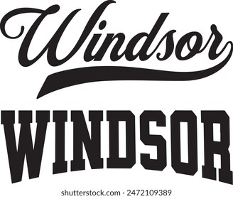 Windsor England Word Vector Illustration