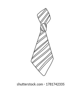 Windsor neckwear form design. Tie sign isolated on white background. Freehand outline ink hand drawn doodle icon sketchy in art scribble style pen on paper