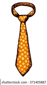 Windsor red neckwear form design. Father's Day sign isolated on white background. Freehand outline hand drawn doodle icon sketchy in art scribble style pen on paper. Close-up view with space for text