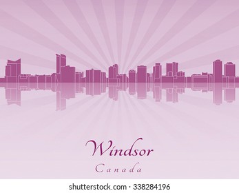 Windsor skyline in radiant orchid in editable vector file