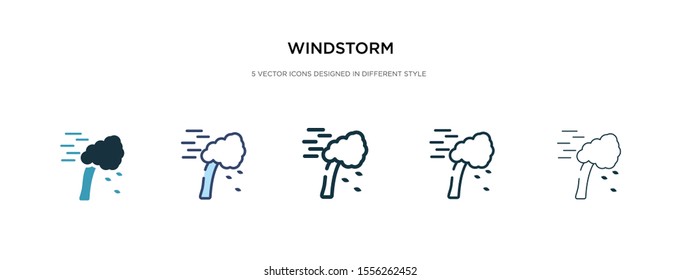 windstorm icon in different style vector illustration. two colored and black windstorm vector icons designed in filled, outline, line and stroke style can be used for web, mobile, ui