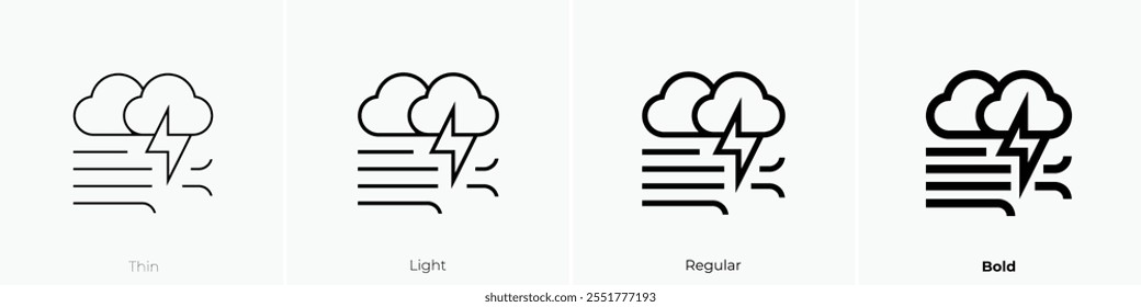 windstorm icon. Thin, Light Regular And Bold style design isolated on white background