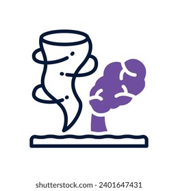 icono de la tormenta de viento. icono de doble tono vectorial para tu sitio web, móvil, presentación y diseño de logotipo.