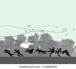 windstorm silhouette illustration