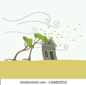 windstorm vector illustration
