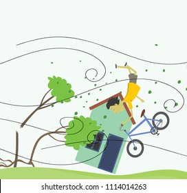 windstorm vector illustration
