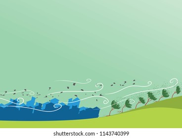 windstorm vector illustration