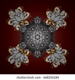 Windstorm. Winter background. Winter weather. With golden snowflakes. Winter mood background. Abstract snowstorm with snowflakes. Blow snow texture pattern on brown background.