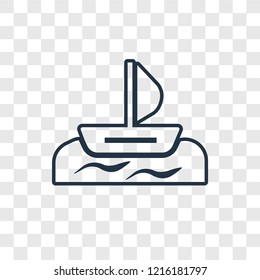 Windsurf concept vector linear icon isolated on transparent background, Windsurf concept transparency concept in outline style