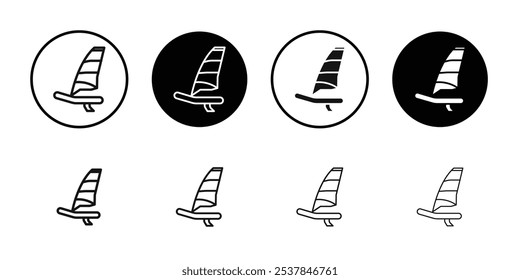 Icono de windsurf Conjunto de contorno simple plano