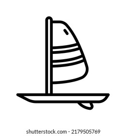 Windsurf Icon. Line Art Style Design Isolated On White Background