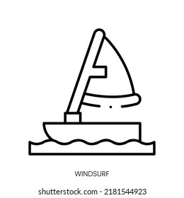 windsurf icon. Linear style sign isolated on white background. Vector illustration