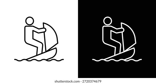 Ícone do Windsurf. Design de vetor minimalista. Traçado editável. EPS10