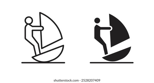 Windsurf icon in solid and stroke style.