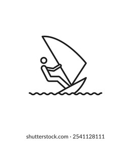 Ícone de Windsurf Linha fina ilustração plana