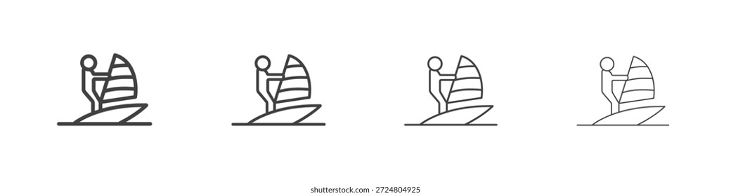 Windsurf icons for graphic and web design.