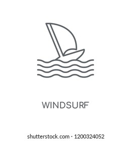 Windsurf linear icon. Windsurf concept stroke symbol design. Thin graphic elements vector illustration, outline pattern on a white background, eps 10.