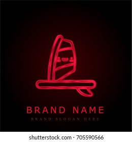 Windsurf red chromium metallic logo