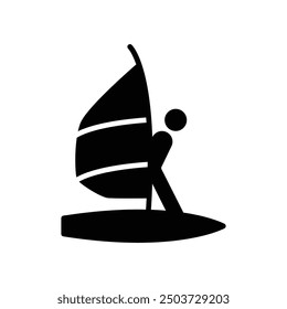 windsurf solid icon vector design good for web or mobile app
