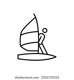 windsurf thin outline icon vector design good for web or mobile app