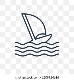 Windsurf vector outline icon isolated on transparent background, high quality linear Windsurf transparency concept can be used web and mobile
