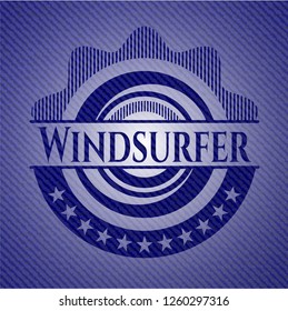 Windsurfer emblem with jean background
