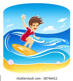 Chica de windsurf