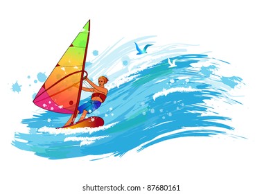 windsurfer on the wave