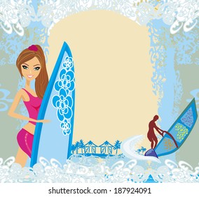 Windsurfer on the wave - Abstract frame