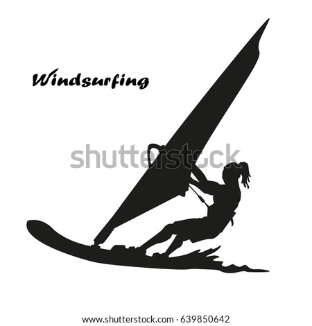 Windsurfer silhouette illustration
