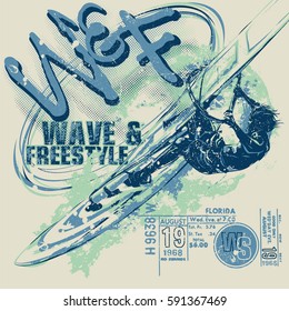 Windsurfer with ticket graphics