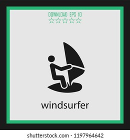 windsurfer vector icon