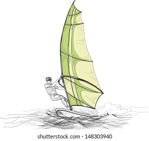 Windsurfer vector illustration