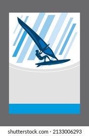 Gráfico de fondo de windsurf para uso como afiche y volante.